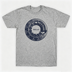 Vintage Rotary Phone Dial Pattern T-Shirt--VINT020