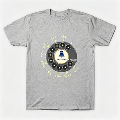 Vintage Rotary Phone Dial Pattern T-Shirt--VINT002