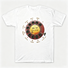 Vintage Rotary Phone Dial Pattern T-Shirt--VINT040