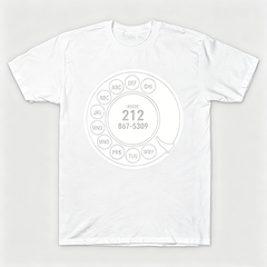 Vintage Rotary Phone Dial Pattern T-Shirt--VINT050