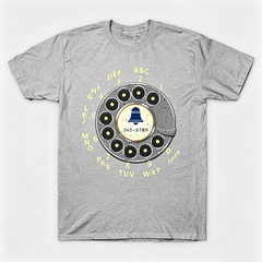 Vintage Rotary Phone Dial Pattern T-Shirt--VINT027