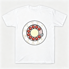 Vintage Rotary Phone Dial Pattern T-Shirt--VINT044