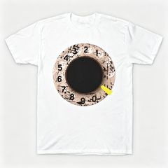 Vintage Rotary Phone Dial Pattern T-Shirt--VINT010