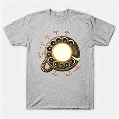 Vintage Rotary Phone Dial Pattern T-Shirt--VINT030