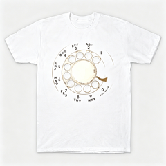 Vintage Rotary Phone Dial Pattern T-Shirt--VINT004