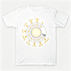 Vintage Rotary Phone Dial Pattern T-Shirt--VINT051