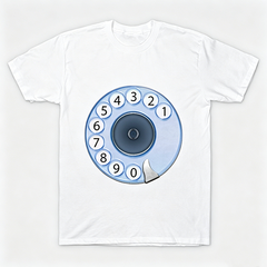 Vintage Rotary Phone Dial Pattern T-Shirt--VINT012