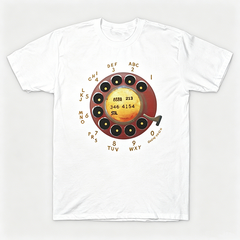 Vintage Rotary Phone Dial Pattern T-Shirt--VINT042