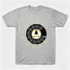 Vintage Rotary Phone Dial Pattern T-Shirt--VINT013