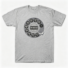 Vintage Rotary Phone Dial Pattern T-Shirt--VINT016