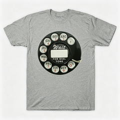 Vintage Rotary Phone Dial Pattern T-Shirt--VINT017
