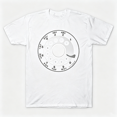 Vintage Rotary Phone Dial Pattern T-Shirt--VINT053