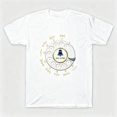 Vintage Rotary Phone Dial Pattern T-Shirt--VINT001