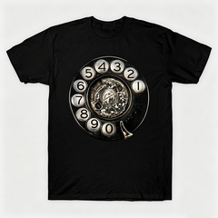 Vintage Rotary Phone Dial Pattern T-Shirt--VINT038