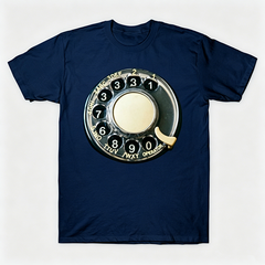 Vintage Rotary Phone Dial Pattern T-Shirt--VINT034