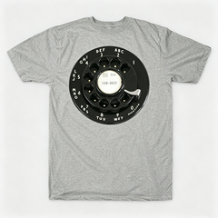 Vintage Rotary Phone Dial Pattern T-Shirt--VINT048