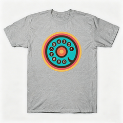 Vintage Rotary Phone Dial Pattern T-Shirt--VINT006