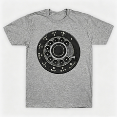 Vintage Rotary Phone Dial Pattern T-Shirt--VINT049