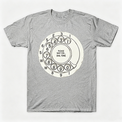 Vintage Rotary Phone Dial Pattern T-Shirt--VINT046