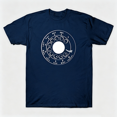 Vintage Rotary Phone Dial Pattern T-Shirt--VINT009