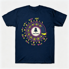 Vintage Rotary Phone Dial Pattern T-Shirt--VINT025