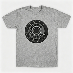 Vintage Rotary Phone Dial Pattern T-Shirt--VINT036