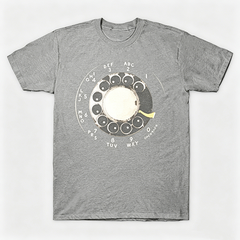 Vintage Rotary Phone Dial Pattern T-Shirt--VINT004