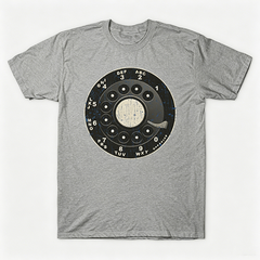 Vintage Rotary Phone Dial Pattern T-Shirt--VINT055