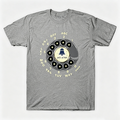 Vintage Rotary Phone Dial Pattern T-Shirt--VINT037