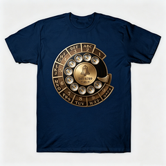 Vintage Rotary Phone Dial Pattern T-Shirt--VINT023