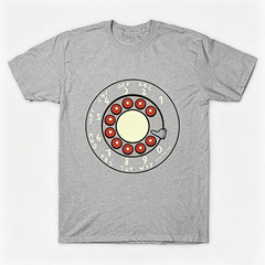 Vintage Rotary Phone Dial Pattern T-Shirt--VINT044