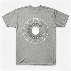 Vintage Rotary Phone Dial Pattern T-Shirt--VINT053