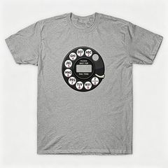 Vintage Rotary Phone Dial Pattern T-Shirt--VINT045