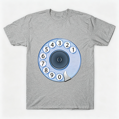 Vintage Rotary Phone Dial Pattern T-Shirt--VINT012