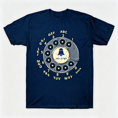 Vintage Rotary Phone Dial Pattern T-Shirt--VINT027