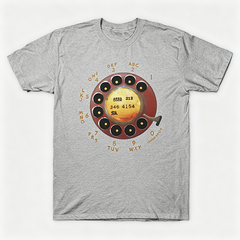Vintage Rotary Phone Dial Pattern T-Shirt--VINT040