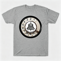 Vintage Rotary Phone Dial Pattern T-Shirt--VINT041