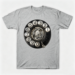 Vintage Rotary Phone Dial Pattern T-Shirt--VINT038