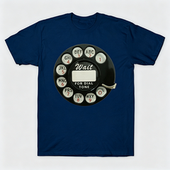 Vintage Rotary Phone Dial Pattern T-Shirt--VINT017