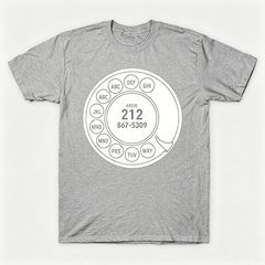 Vintage Rotary Phone Dial Pattern T-Shirt--VINT050