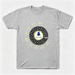 Vintage Rotary Phone Dial Pattern T-Shirt--VINT001
