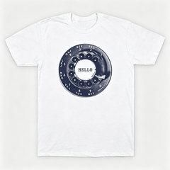 Vintage Rotary Phone Dial Pattern T-Shirt--VINT020