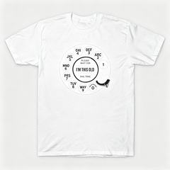Vintage Rotary Phone Dial Pattern T-Shirt--VINT016