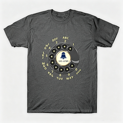 Vintage Rotary Phone Dial Pattern T-Shirt--VINT002