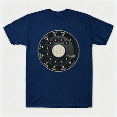 Vintage Rotary Phone Dial Pattern T-Shirt--VINT055