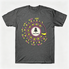 Vintage Rotary Phone Dial Pattern T-Shirt--VINT025