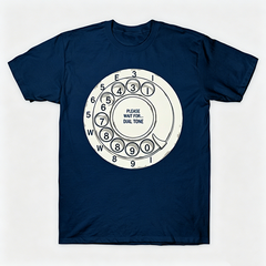 Vintage Rotary Phone Dial Pattern T-Shirt--VINT046