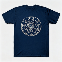 Vintage Rotary Phone Dial Pattern T-Shirt--VINT005