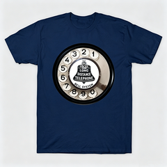 Vintage Rotary Phone Dial Pattern T-Shirt--VINT041