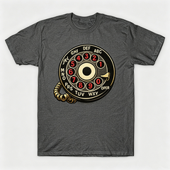 Vintage Rotary Phone Dial Pattern T-Shirt--VINT033
